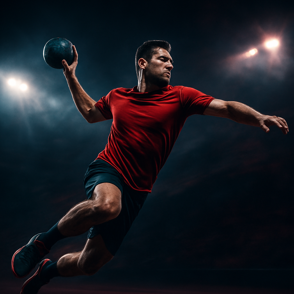 Jugador de balonmano en acción